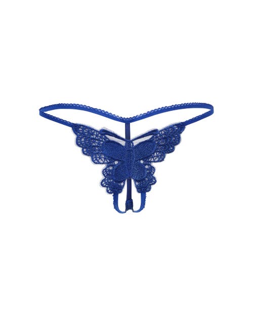 Shop Adore Me Mariposa G-string Panties In Dark Blue