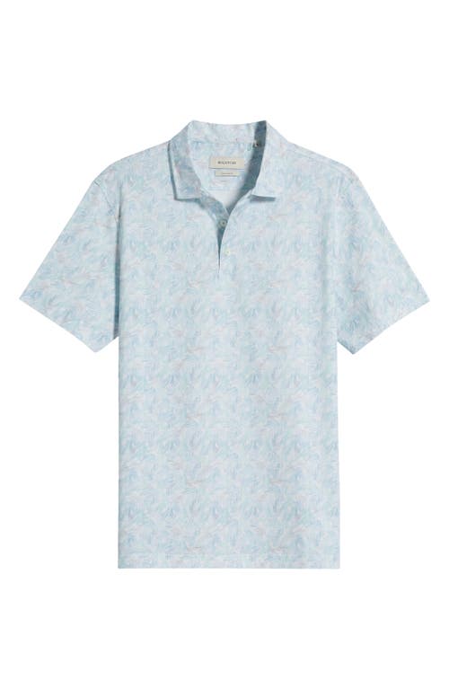 Shop Bugatchi Victor Ooohcotton® Leaf Print Polo In Dusty Blue