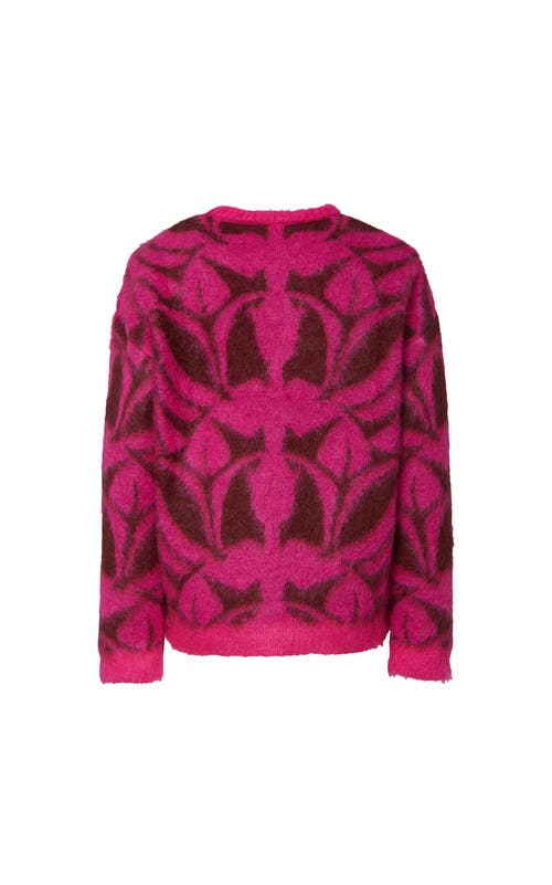 La Doublej Klassischer Intarsien-pullover In Bordeaux Fuchsia