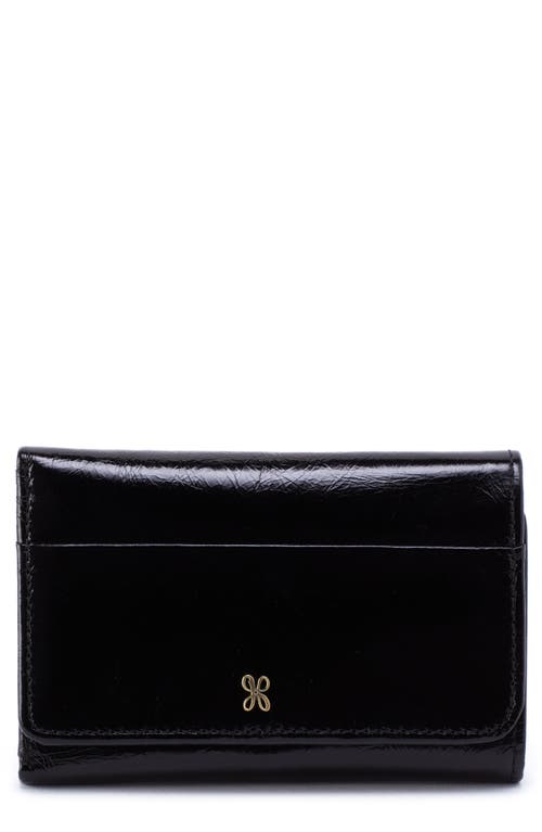 HOBO Jill Leather Trifold Wallet in Black