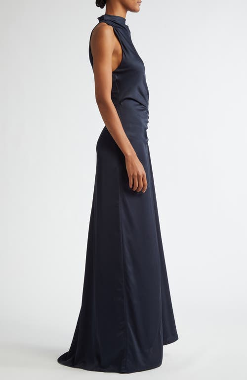 A.l.c . Inez Funnel Neck Gown In Dark Sapphire