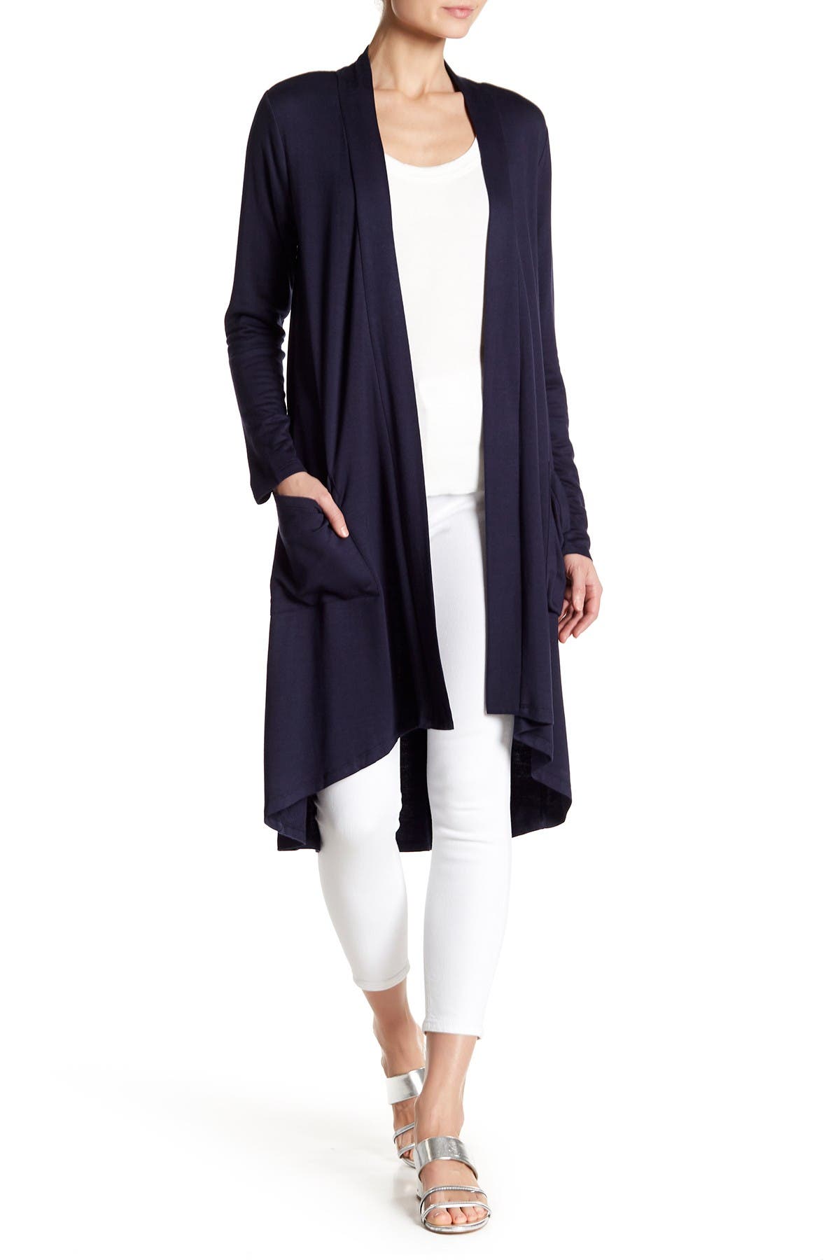 bobeau jemmy brushed open pocket cardigan