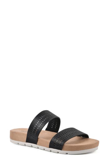 Shop Cliffs By White Mountain Thrilled Laser Cut Sandal In Black/burnished/smooth