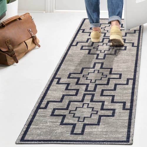 JONATHAN Y JONATHAN Y ASHKII MINIMALIST MEDALLION MACHINE-WASHABLE AREA RUG