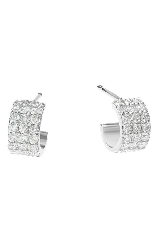 Shop Lana Triple Row Diamond Huggie Hoop Earrings In White Gold