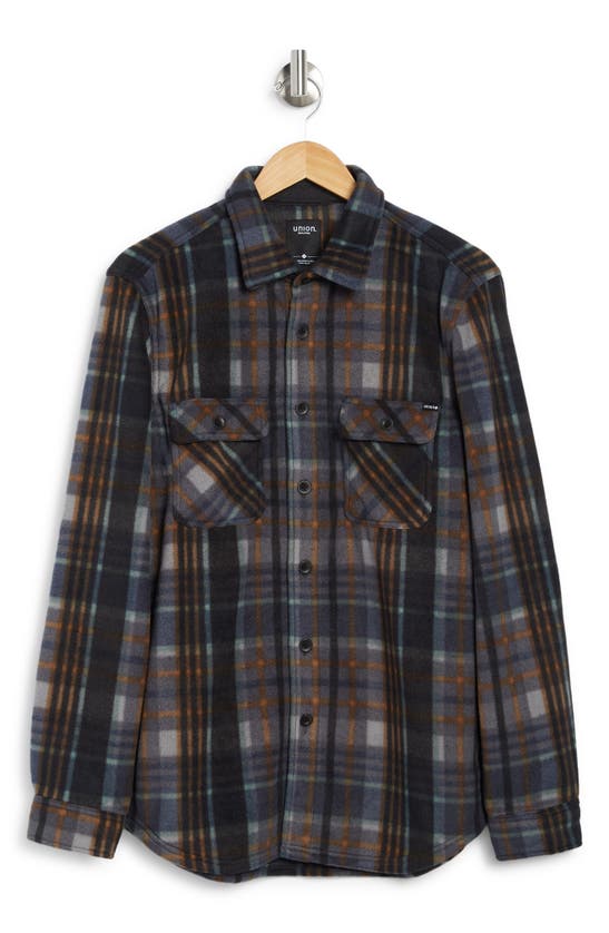 Union Cascade Buffalo Plaid Microfleece Button-up Shirt In Starry