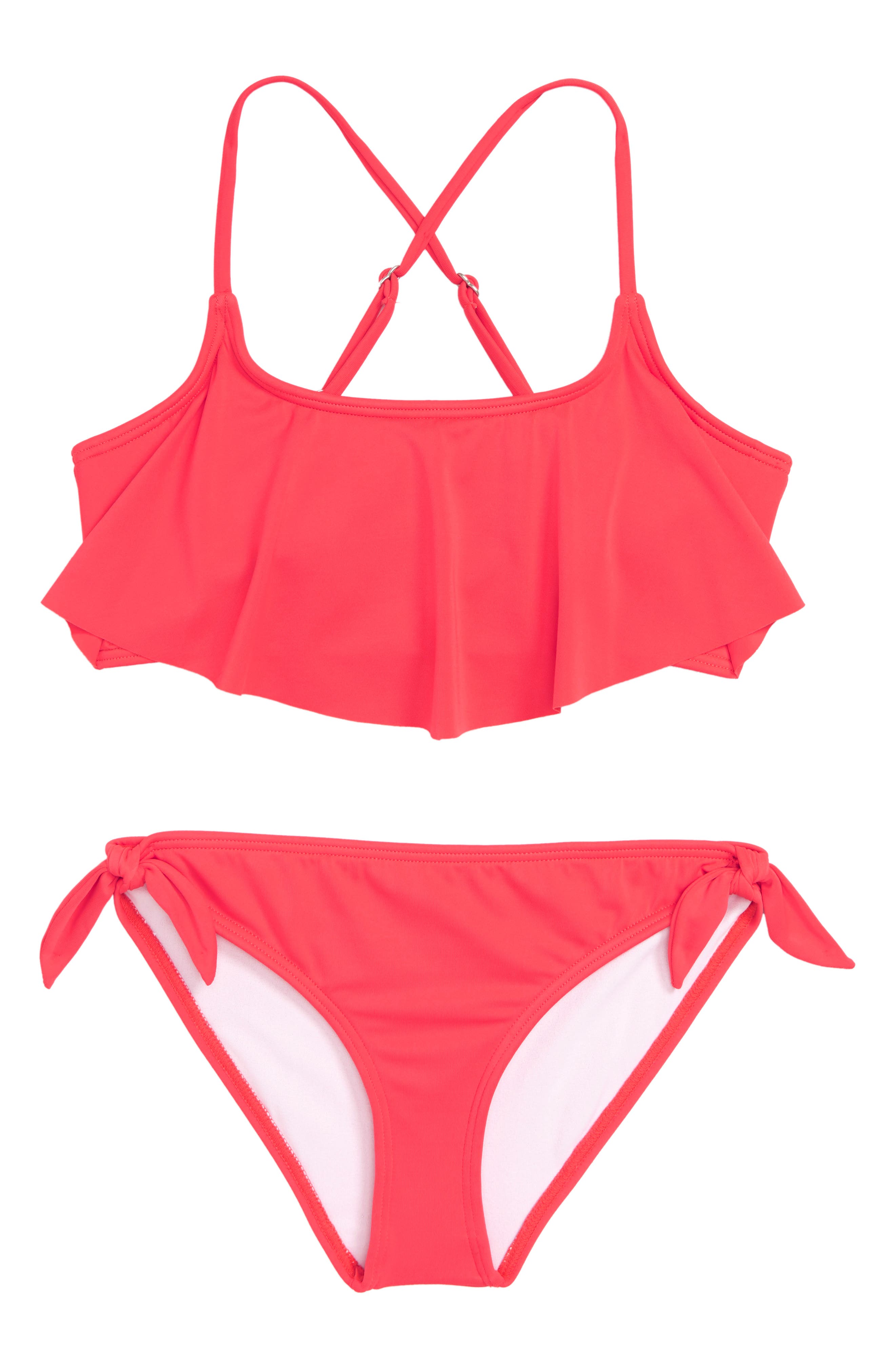 Billabong Girls Sea Side Flutter Two Piece Swimsuit Set Billabong Girls Sea Side Flutter Two Piece Swimsuit Set