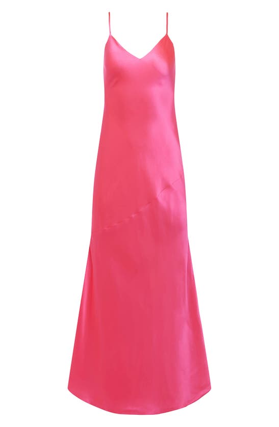 L Agence Serita Silk Charmeuse Maxi Slipdress In Ros