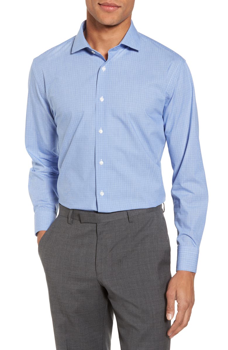 Nordstrom Men's Shop Tech-Smart Trim Fit Stretch Check Dress Shirt ...
