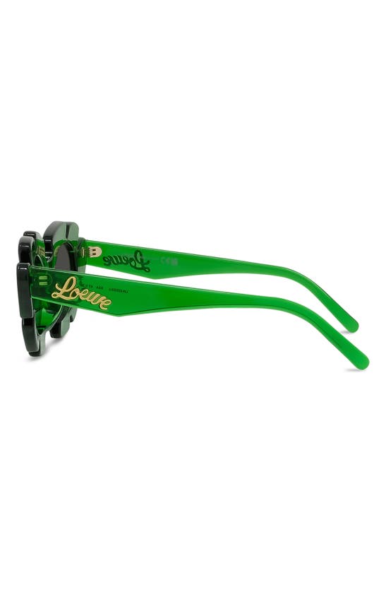Loewe X Paula's Ibiza 47mm Cat Eye Sunglasses In Dark Green/ Other / Smoke