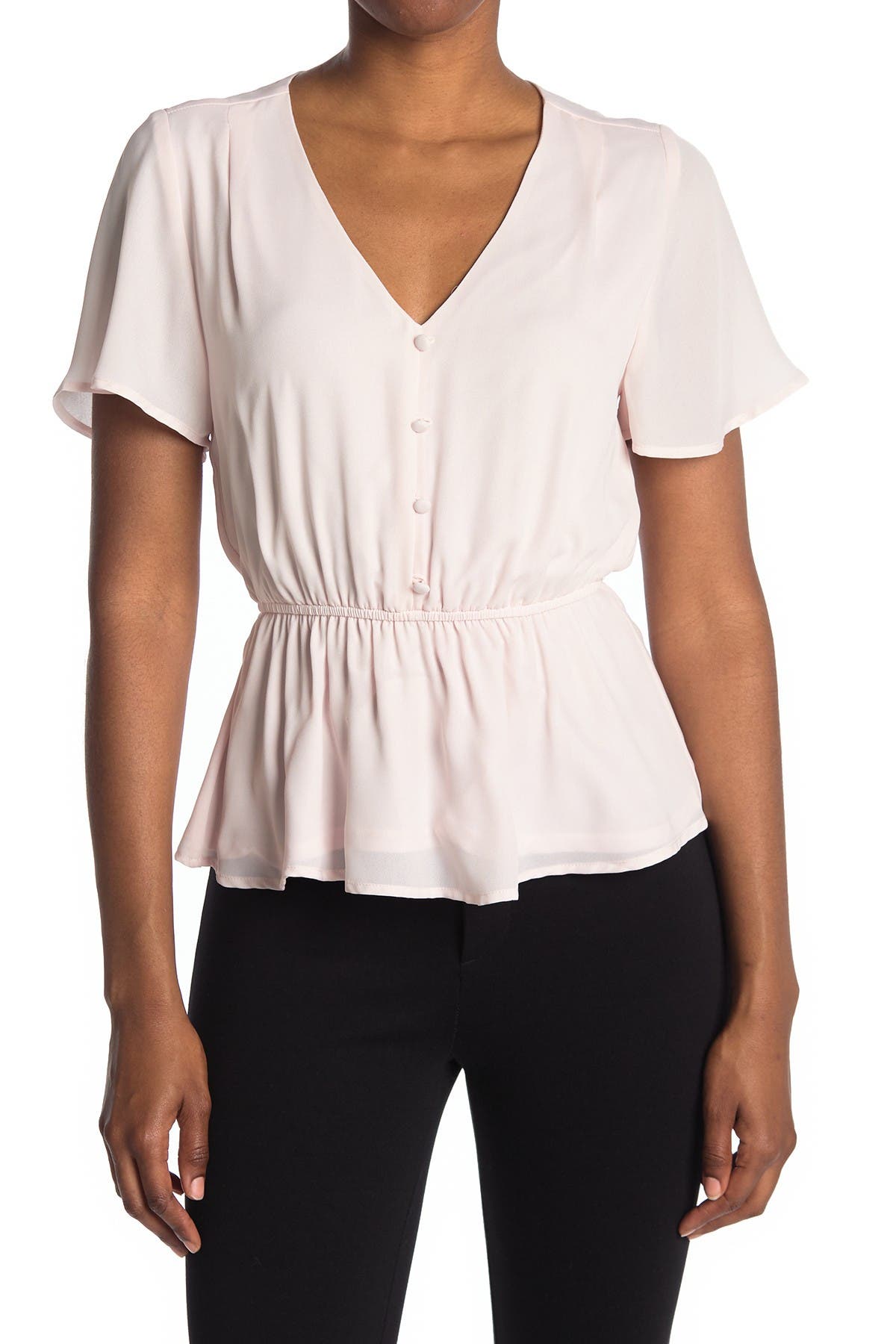 button peplum blouse