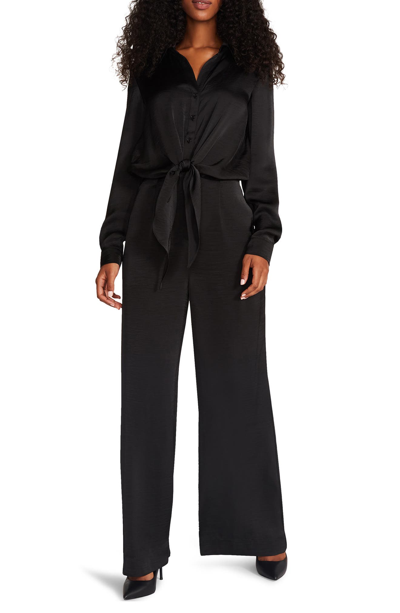 steve madden black jumpsuit