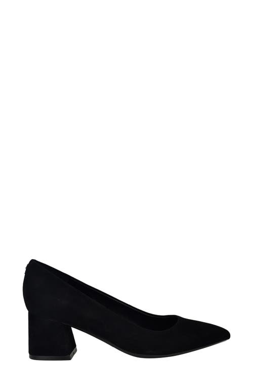 Shop Calvin Klein Lenott Pointed Toe Pump In Black Suede