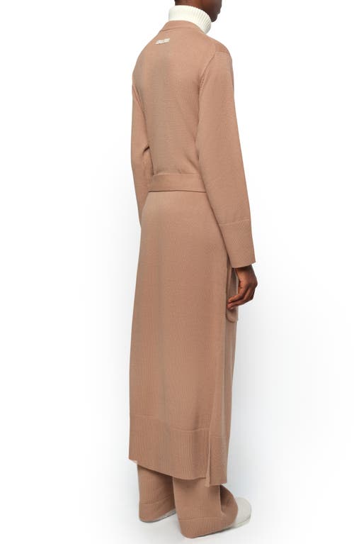 Shop Apparis Alessi Longline Belted Cardigan In Beige