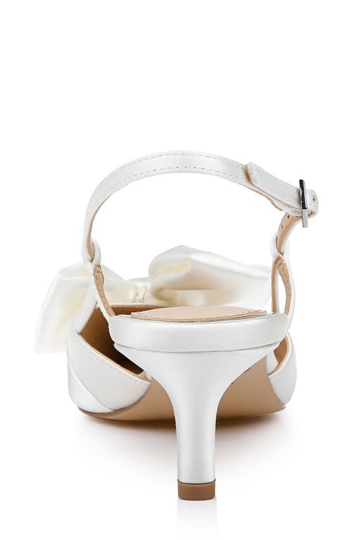Jewel Badgley Mischka Shoshana Pointed Toe Slingback Pump In Ivory Satin
