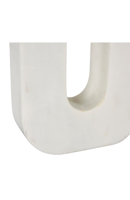 Vivian Lune Home Two Taper Marble Candleholder In White