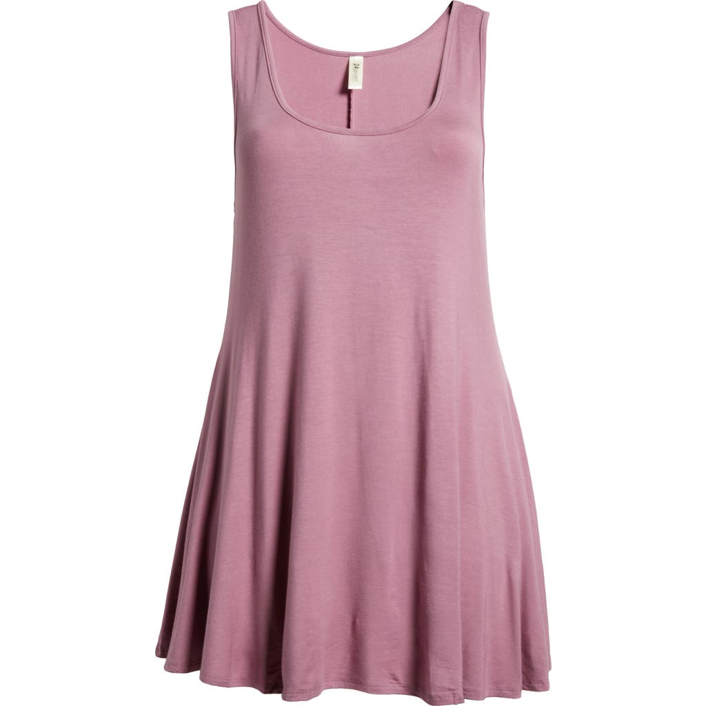 24seven Comfort Apparel Women's Scoop Neck Sleeveless Tunic Top In Rose