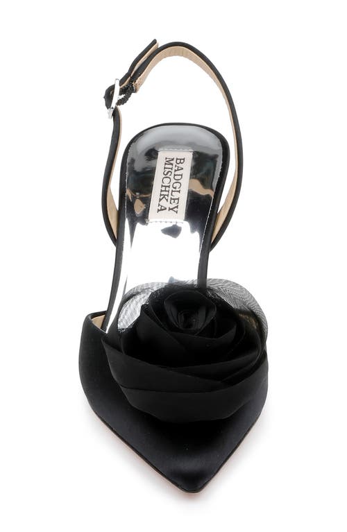 Shop Badgley Mischka Collection Carlise Rose Pinted Toe Pump In Black
