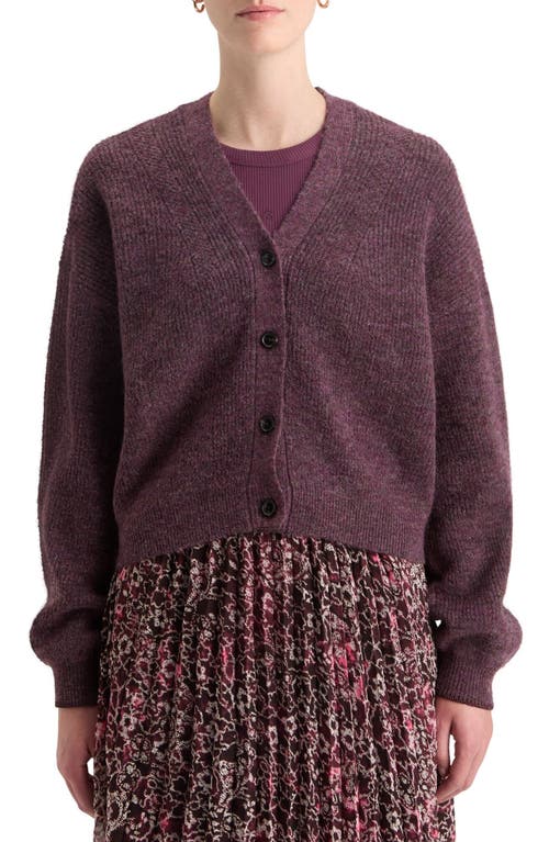 Scotch & Soda Fuzzy Relaxed Cardigan in Berry Melange 