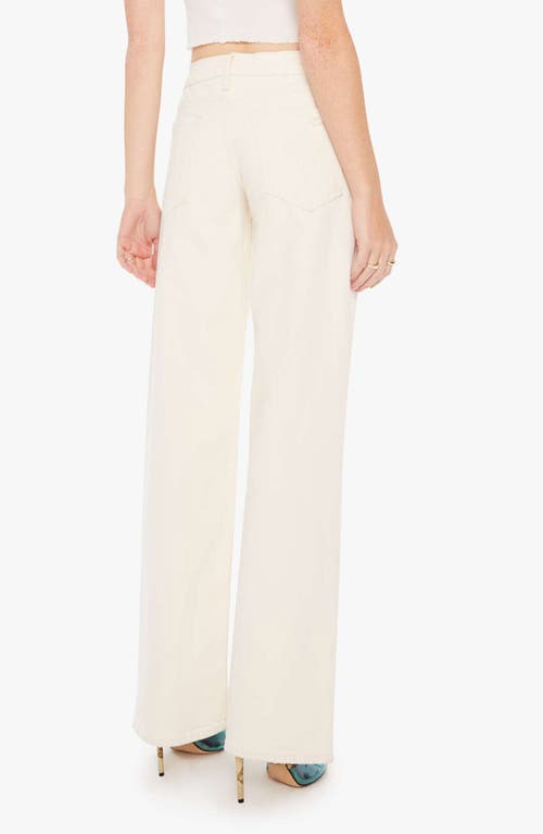 Mother The Down Low Spinner Heel Ripped Low Rise Wide Leg Jeans In Natural Acts