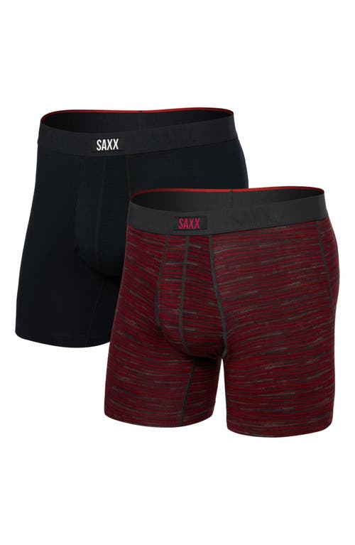 Shop Saxx Assorted 2-pack Vibe Xtra Super Soft Boxer Briefs In Spacedyestripe/black