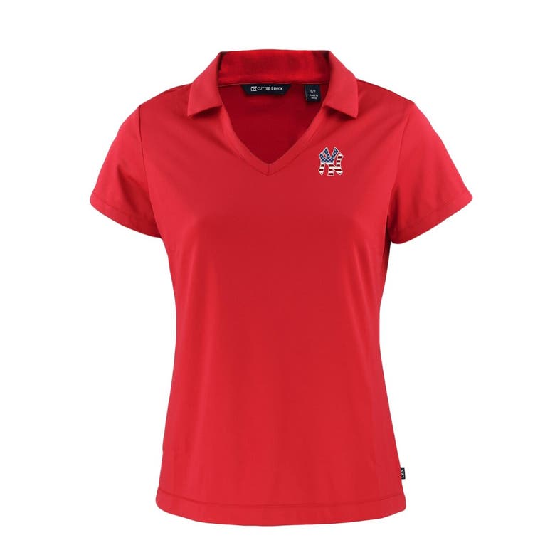Shop Cutter & Buck Red New York Yankees Daybreak Eco Recycled V-neck Polo