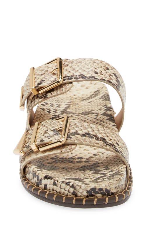 Shop Schutz Elana Snakeskin Print Slide Sandal In Natural