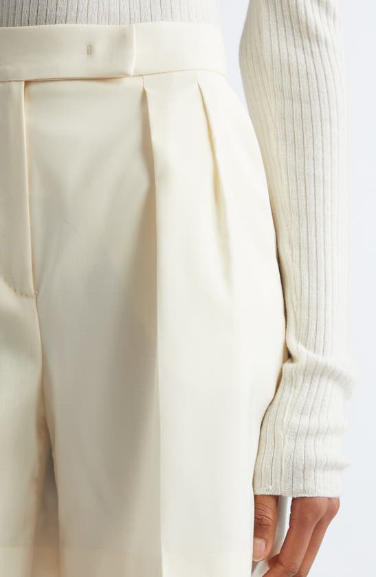 Max Mara Priamo High-rise Virgin Wool Shorts In Vanilla