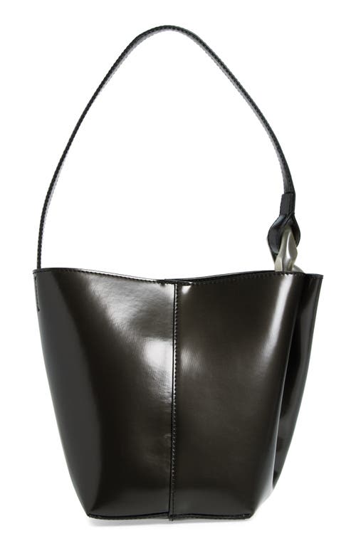 Jw Anderson The Jwa Corner Leather Bucket Bag In Black