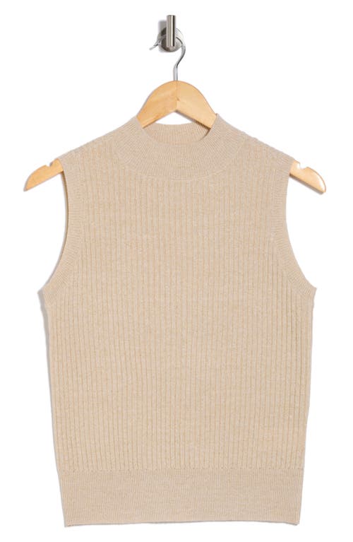 Gemma + Jane Sleeveless Rib Sweater In Khaki Gold