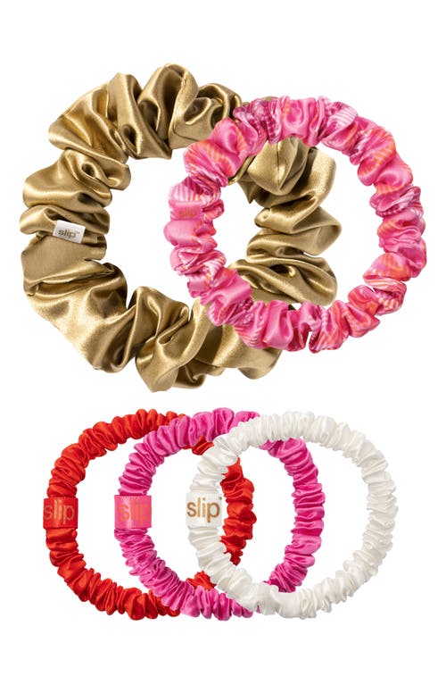 Shop Slip Pure Silk Assorted5-pack Scrunchie Cracker Set (nordstrom Exclusive) (limited Edition) $43 Valu In Highland Rose