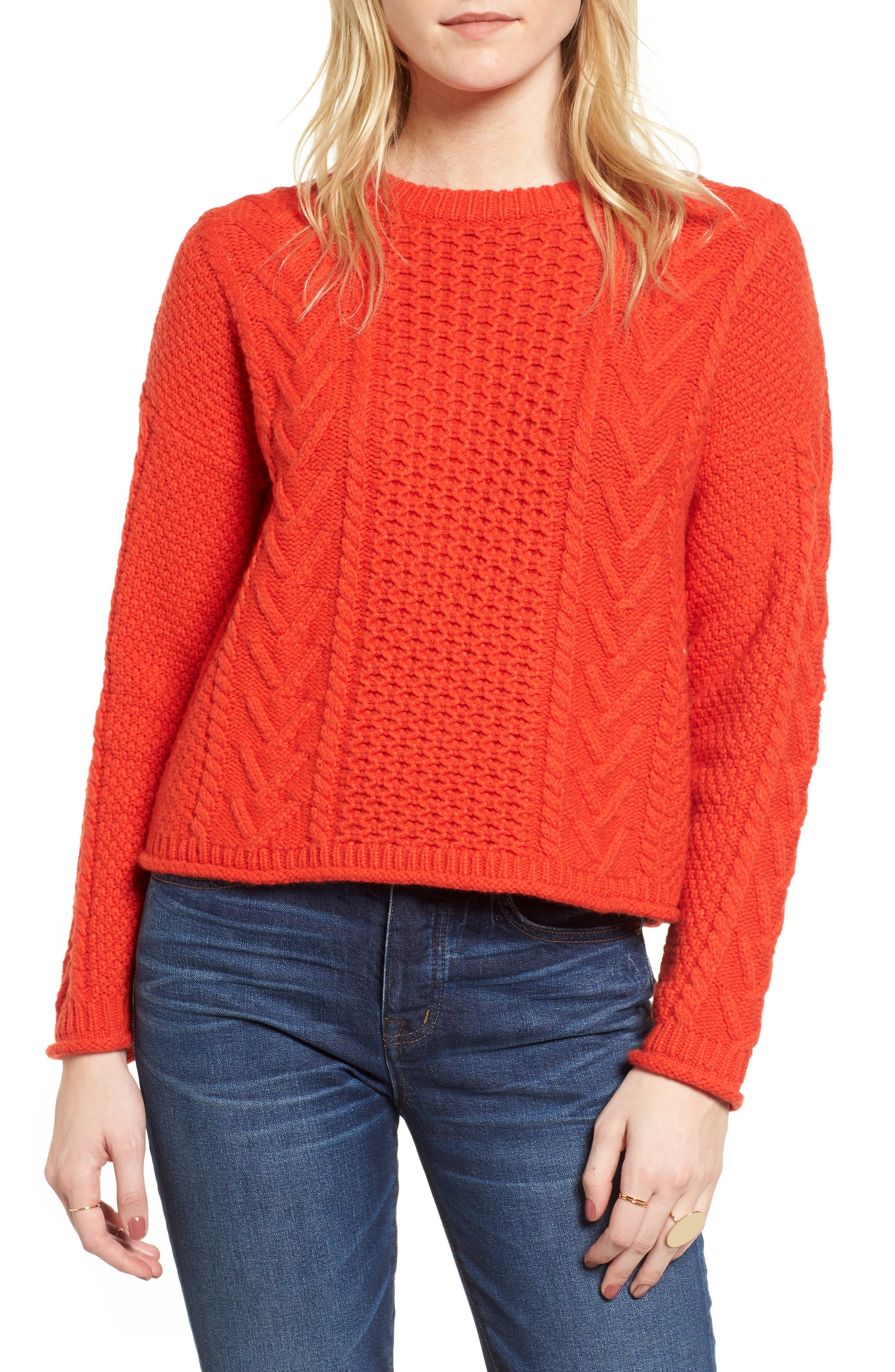 Madewell Cable Knit Pullover Sweater Nordstrom