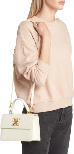 Shop Off-White Jitney Leather Top Handle Bag