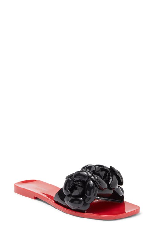 Jeffrey Campbell Floralee Slide Sandal In Red/black