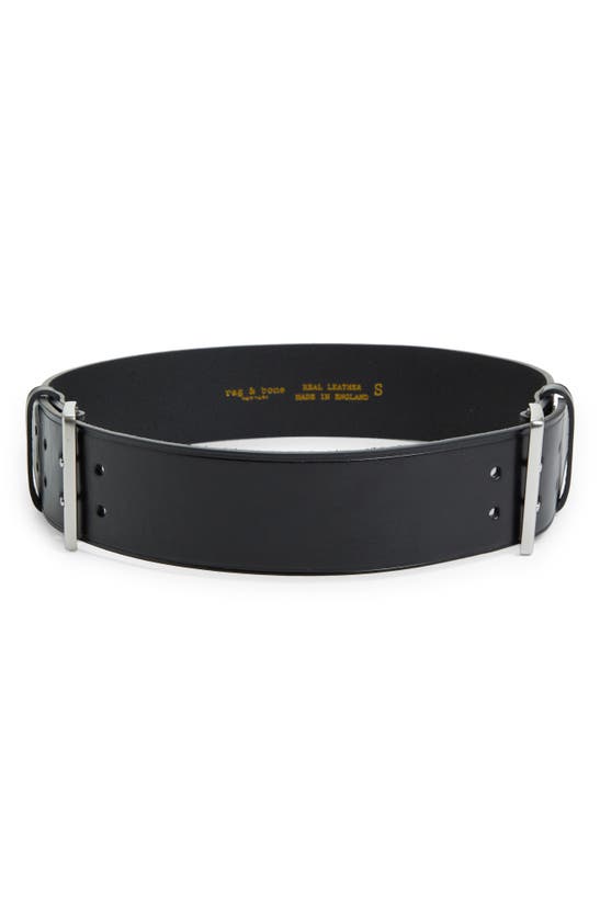 Rag & Bone Reboot Double Buckle Leather Belt In Black