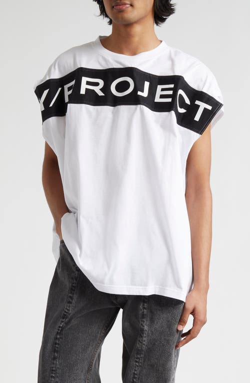 Y/Project Scrunched Logo Oversize Muscle Tee Optic White at Nordstrom,