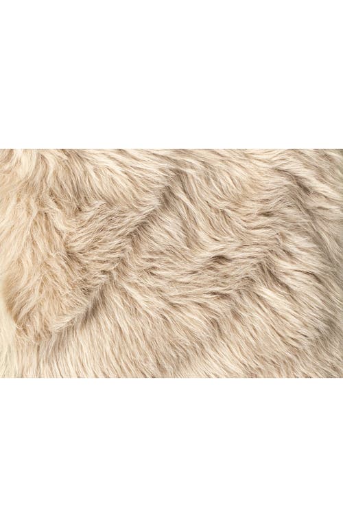 Luxe Laredo Set Of 2 Faux Fur Seat Cushions In Taupe
