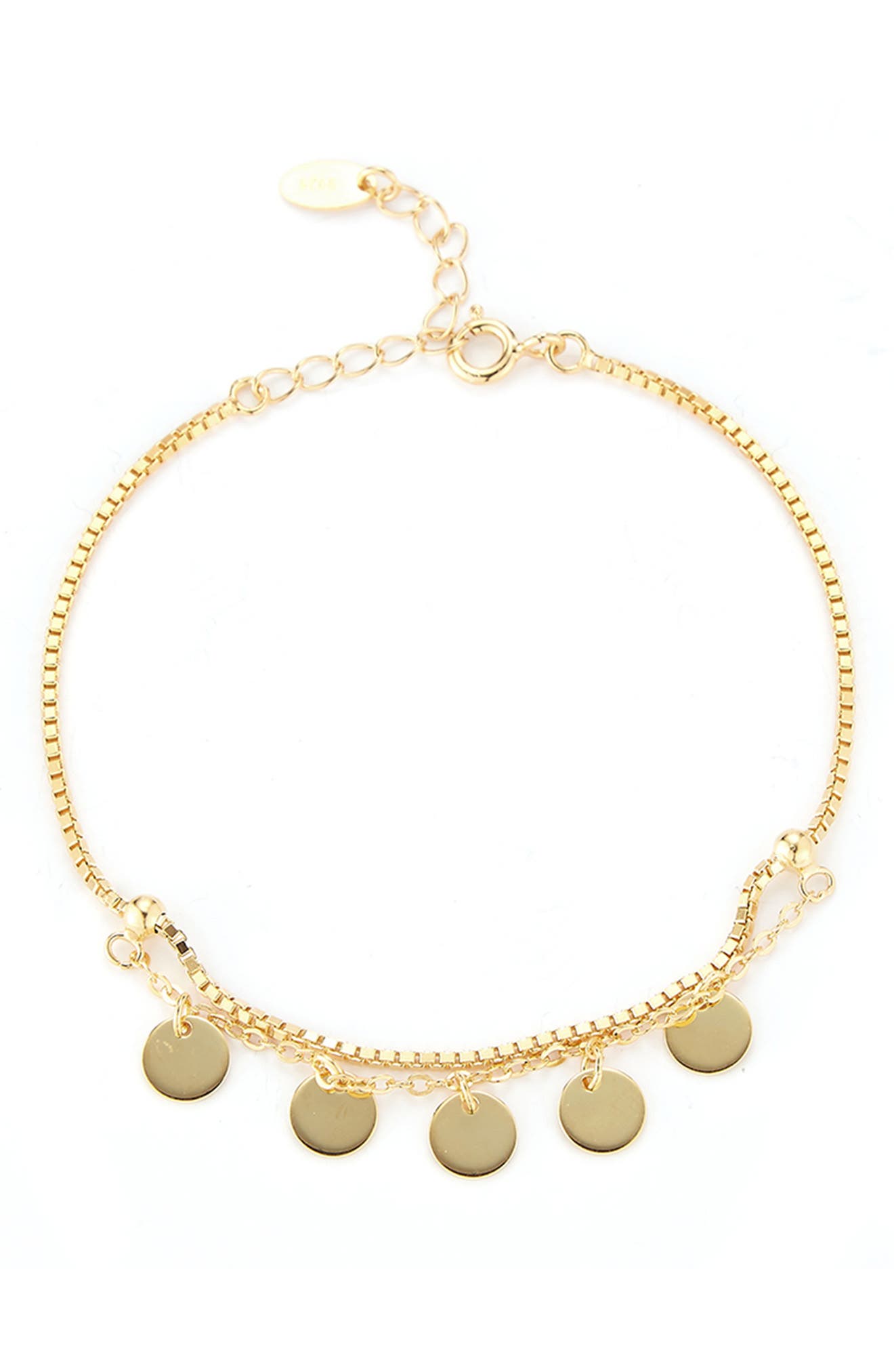 14k gold disc bracelet