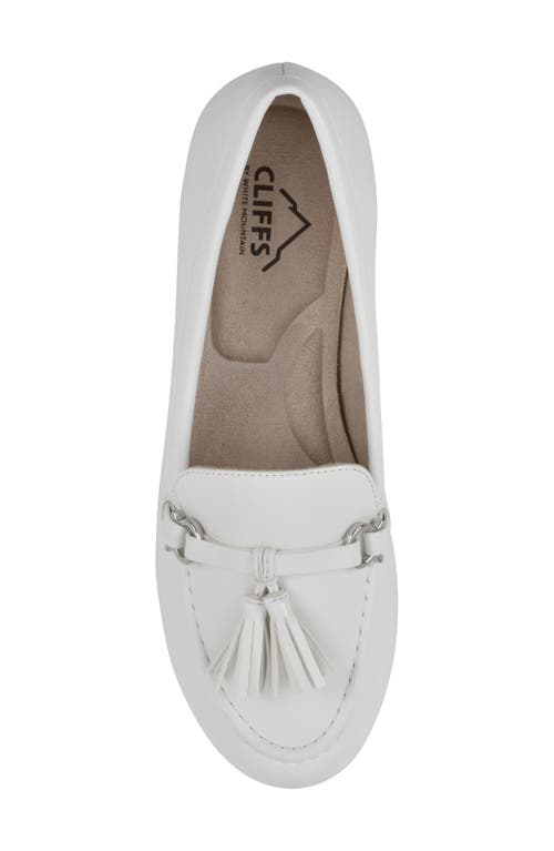 Shop Cliffs By White Mountain Gush Tassel Loafer In White/smooth