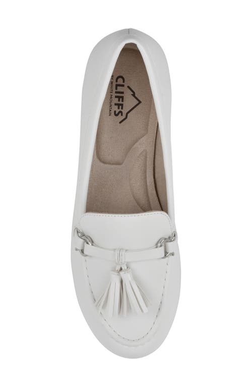 Cliffs By White Mountain Gush Tassel Loafer In White/smooth