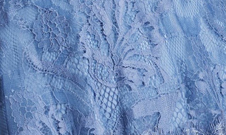 Tadashi Shoji Floral Embroidered Off-the-shoulder A-line Dress In Blue Stone