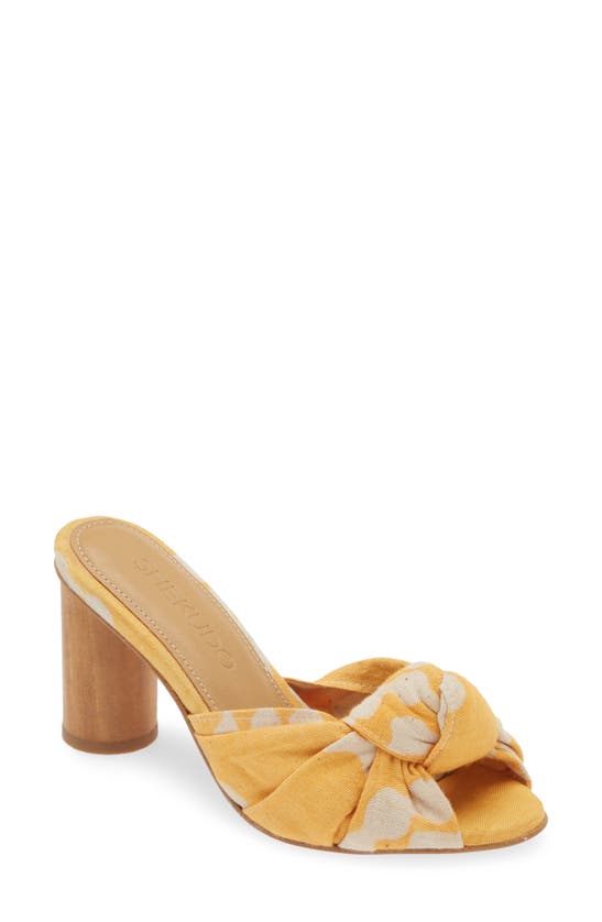 Shop Shekudo Billy Button Slide Sandal In Yellow