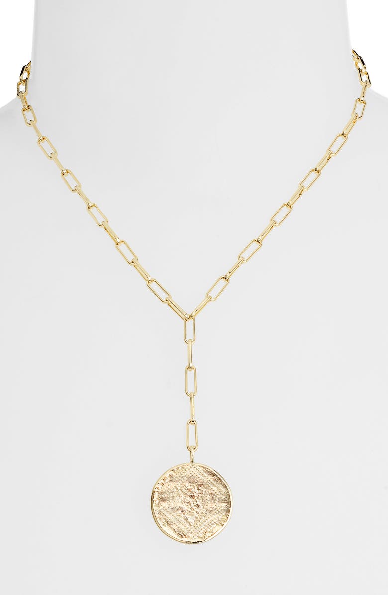 gorjana Ana Coin Y-Necklace, Alternate, color, 