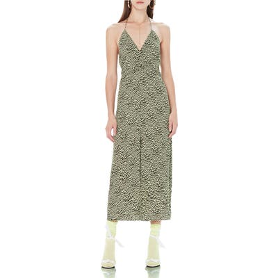 Afrm Cherry Halter Midi Dress, Green