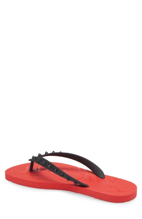 Shop Christian Louboutin Loubi Flip Flop In Black/loubi