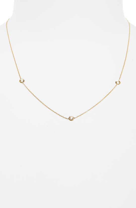 Roberto Coin 3-station Diamond Necklace In Yellow Gold