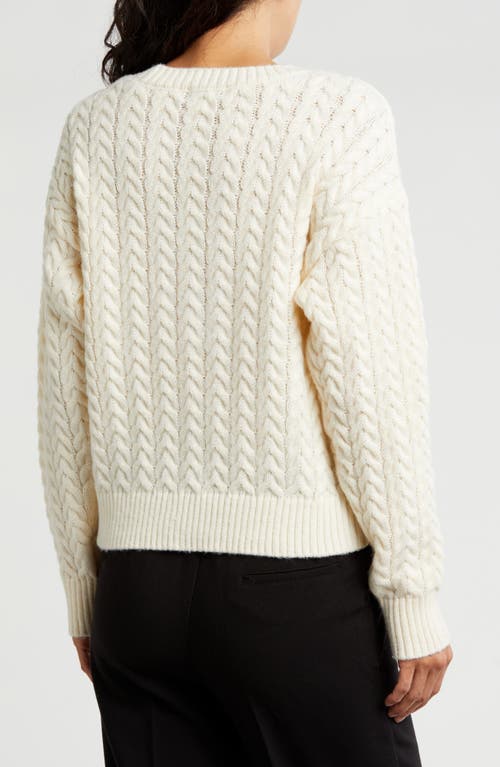 Gemma + Jane Cable Knit Sweater In Ivory