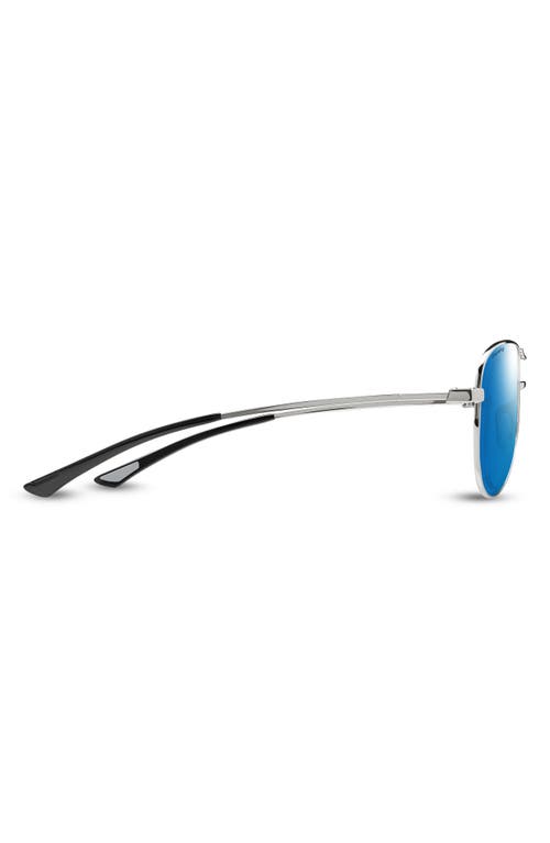 Shop Smith Langley 60mm Chromapop™ Polarized Aviator Sunglasses In Silver/blue Mirror