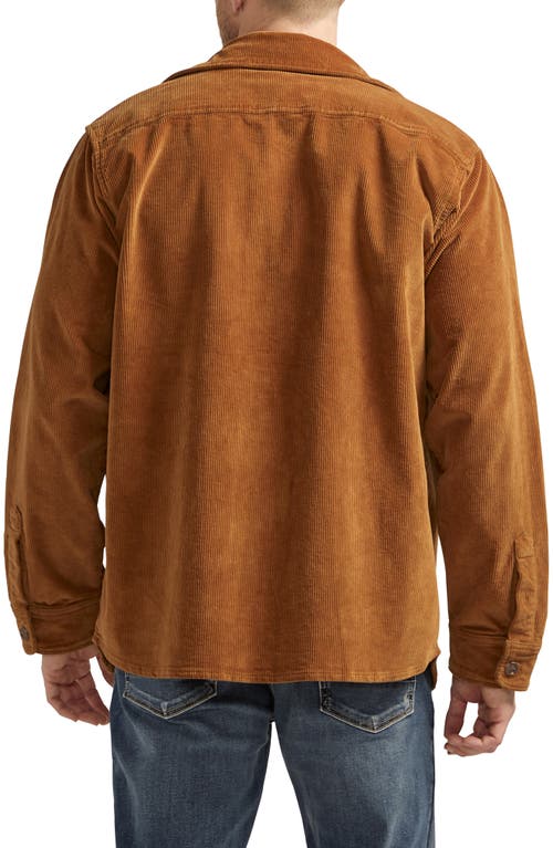 Shop Silver Jeans Co. Corduroy Shacket In Tobacco Brown