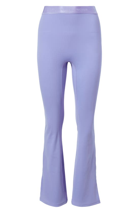 Shop Bandier Sport Logo Slit Flare Leggings In Jacaranda